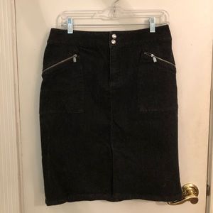 dark wash denim skirt